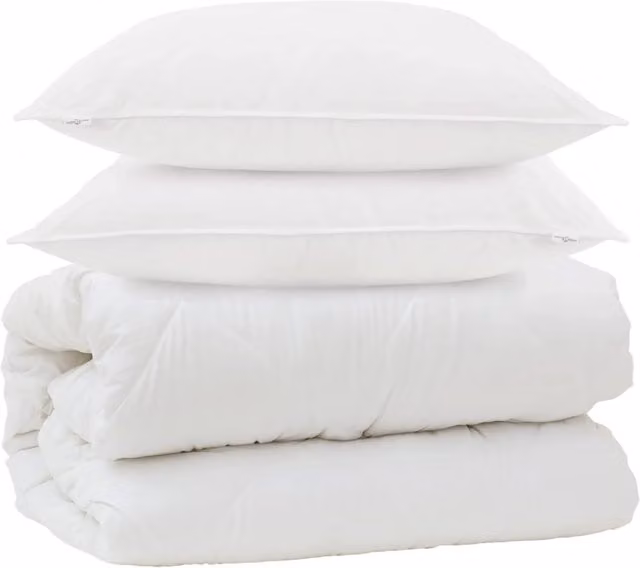 Set Piumone e Cuscini in Microfibra di Bambù e Poliestere Bianco per Adulti, 3 Pezzi, Ideale per Inverno