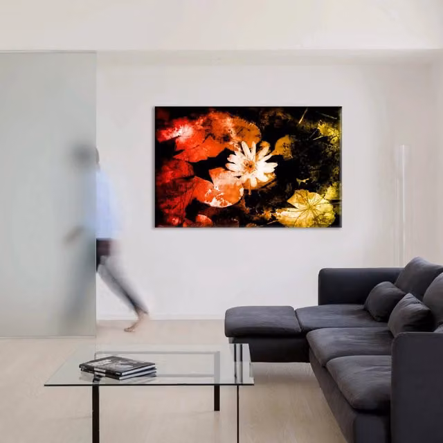 Quadro Canvas Decorazione Floreale Grunge Signorbit L: 140 cm, H: 100 cm