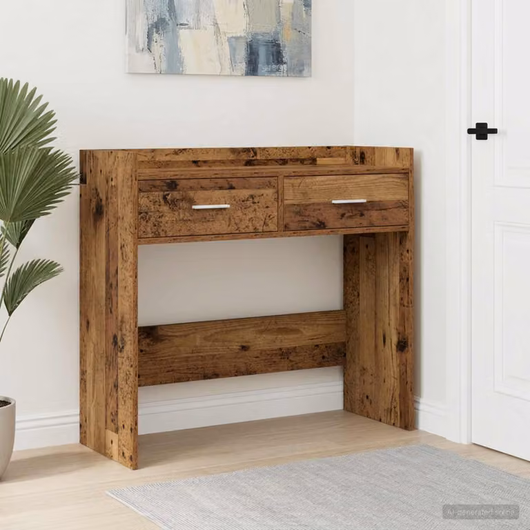 vidaXL Tavolo consolle moderno in legno marrone L/P/H: 90 x 35 x 80 cm