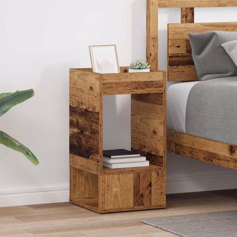 Set di 2 tavolini moderni vidaXL in legno marrone, forma quadrata, L/P/H: 30 x 30 x 56 cm