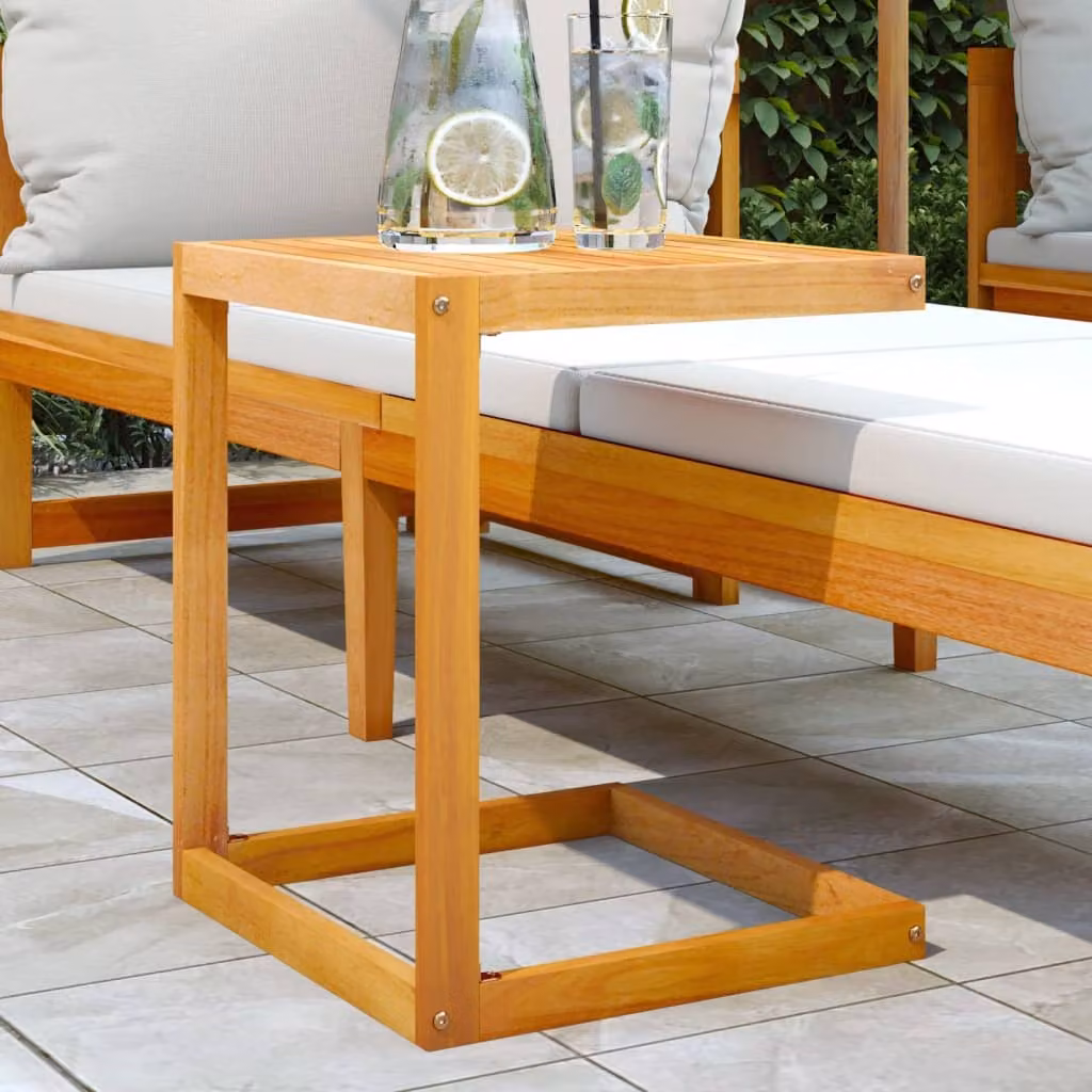 vidaXL Tavolo a C in Legno di Acacia Naturale Marrone L/P/H: 42 x 40 x 50 cm