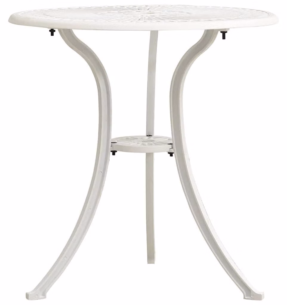 Tavolo da giardino in alluminio bianco, dimensioni 62x62x65 cm