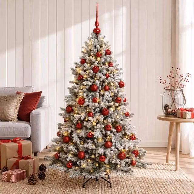 Albero di Natale Artificiale con Palline 150 cm 150 LED 3465876