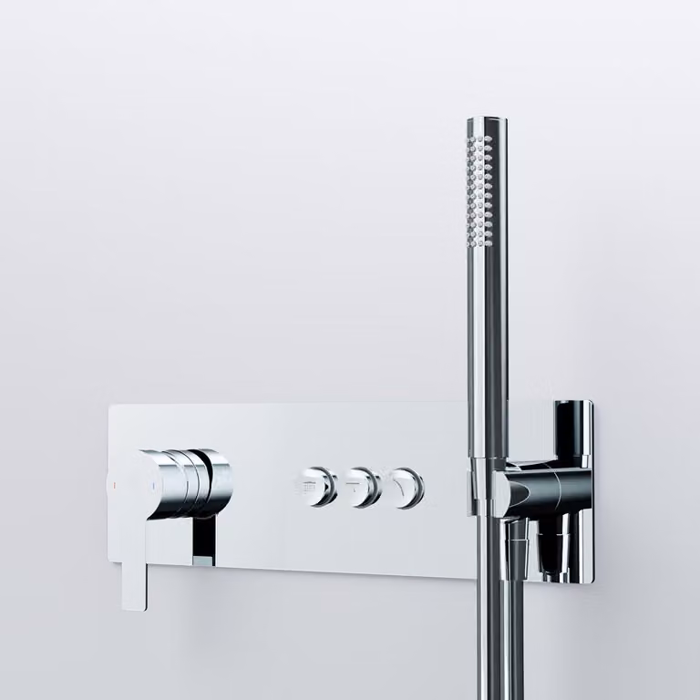 Steinberg Série 390 Mitigeur monocommandé douche/bain 3/4, douchette à main, 3 consommateurs, 39022322, 39022322