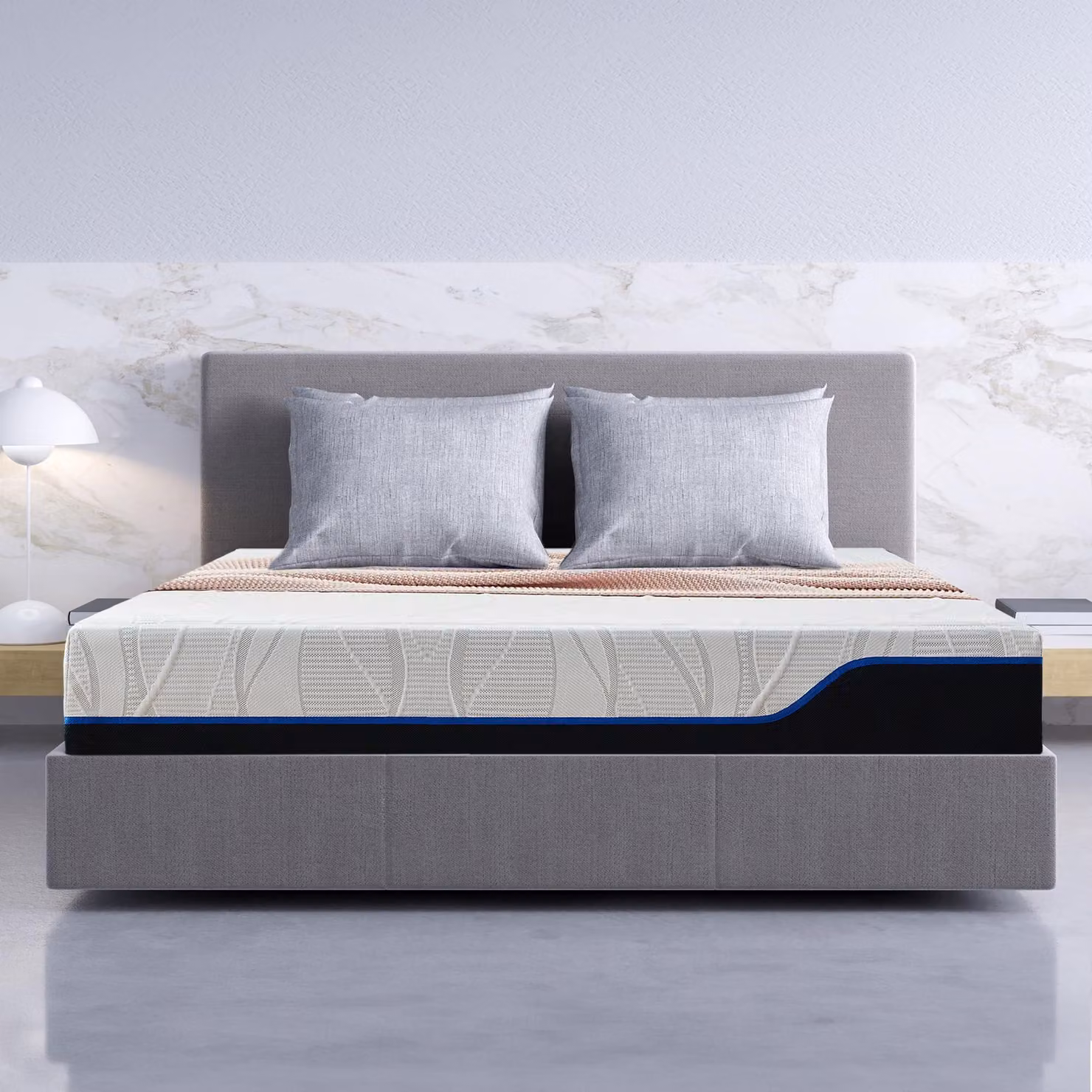 Materasso in memory foam con gel, dimensioni 100x200 cm, altezza 18 cm, supporto medio
