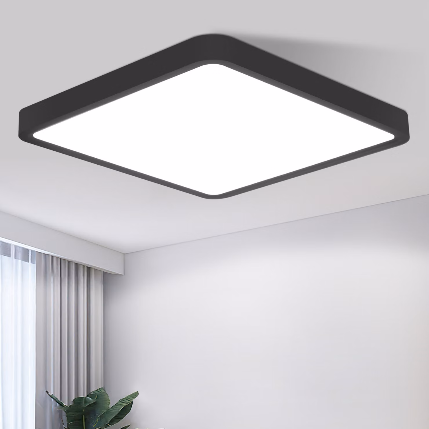ZMH lampada da soffitto LED plafoniera piatta 23CM lampada da bagno nero 18W lampada da corridoio illuminazione da soffitto camera da letto 6500K lampada da cucina lampada da bagno angolare