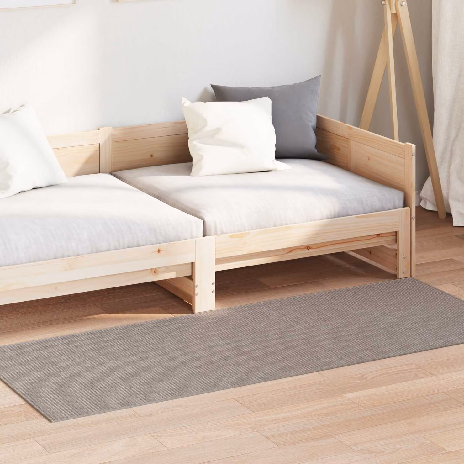 Tappeto per interni vidaXL LUGO moderno in poliestere, Crema e Taupe, L 80 cm x P 200 cm