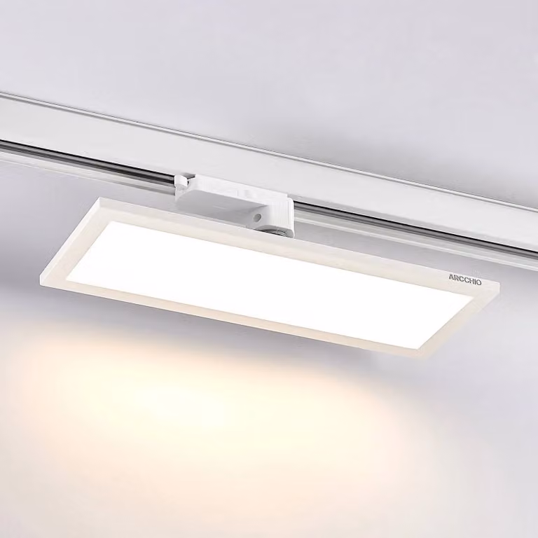 Arcchio Pannello LED trifase bianco 3000 K Hairis, Bianco / Opale, Studio / Ufficio, Plastica, Moderno