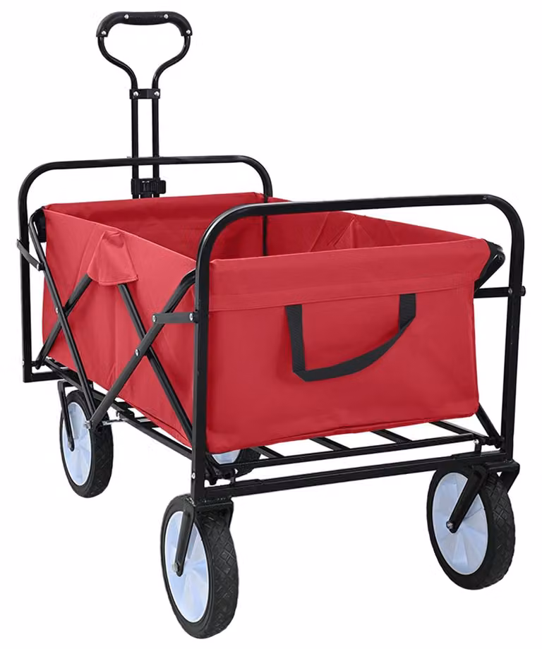 Carrello a Mano Pieghevole Rosso 94 x 53 x 99 cm Tessuto Oxford