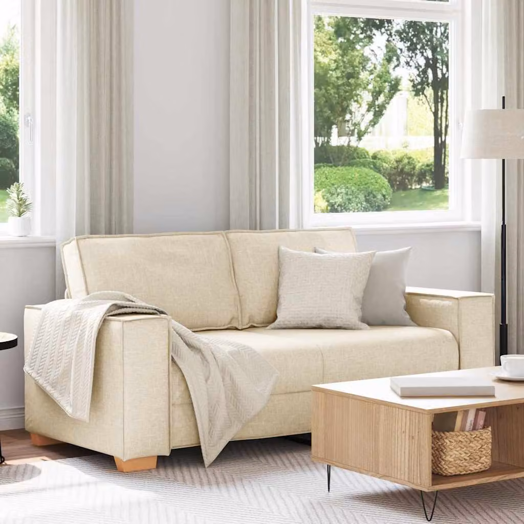 Divano a due posti "Maison Exclusive", rivestito in lino, dimensioni 180x78x84 cm