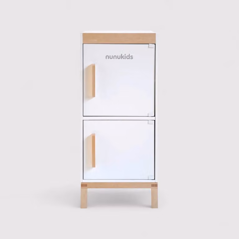 Dalak - Frigorifero in legno giocattolo per bambini con accessori