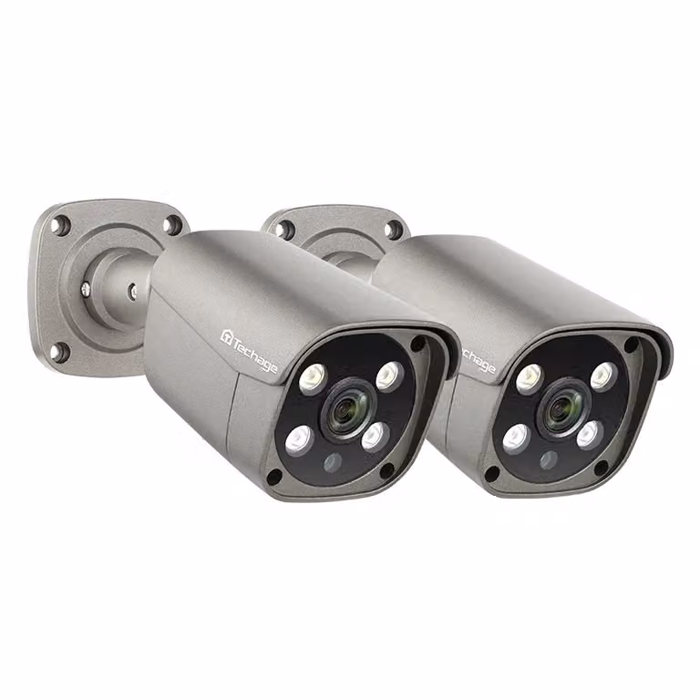 telecamera di sorveglianza per esterni 4K 8MP/5MP, rilevamento del movimento AI, audio bidirezionale, 2 pezzi telecamera 5MP36mm