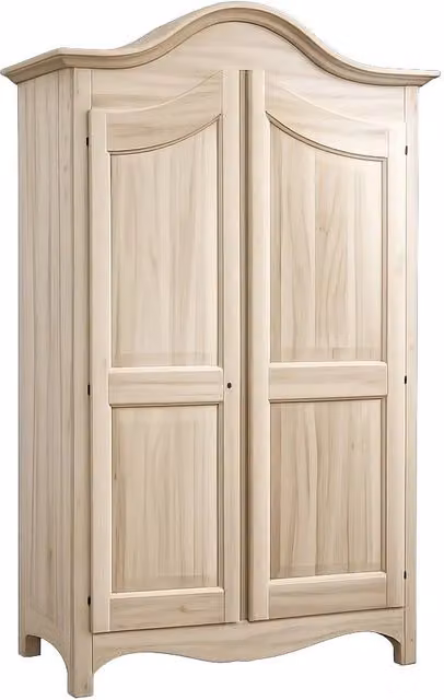 Armadio classico a 2 ante in legno di pioppo grezzo Mobili 2G L/P/H: 125 x 61 x 200 cm – 3