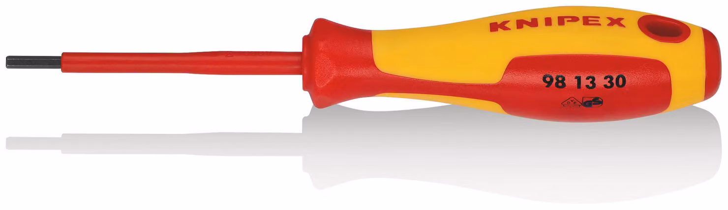 KNIPEX 98 13 30 Cacciavite per viti ad esagono incassato isolante impugnatura multicomponente, VDE brunito 182 mm
