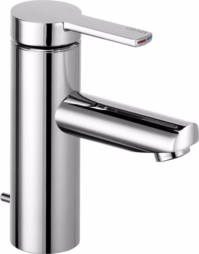 KEUCO PLAN blue Mitigeur monocommandé pour lavabo 90, avec garniture d'écoulement, saillie 107mm, 53902170000, 53902170000