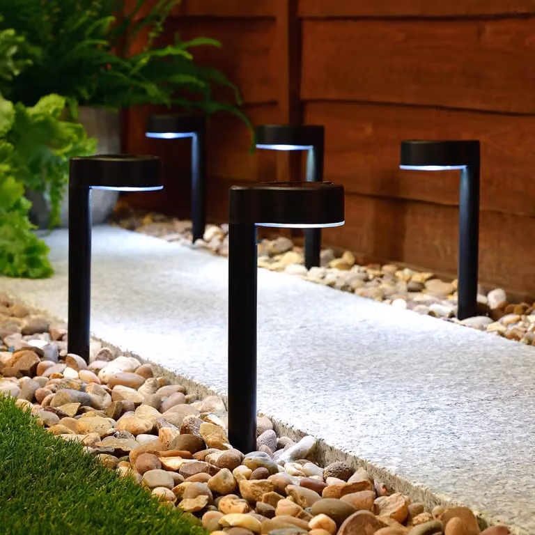 Lampada solare da esterno - 1 LED - nera - 31,5 x 7 x 9,5 cm - confezione da 1 [11705]