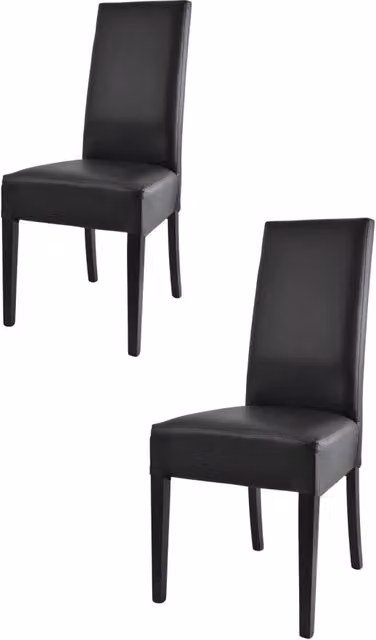 Set di 2 sedie Luisa Tommychairs in faggio nero con seduta e schienale imbottiti in pelle artificiale