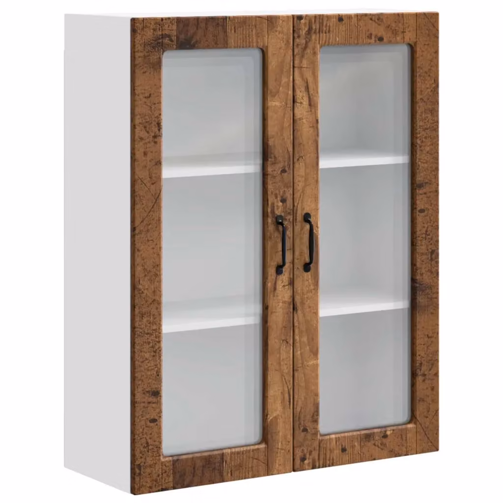 Armadio da cucina a parete vidaXL in legno marrone con ripiani interni e ante a battente L: 80 cm, P: 31 cm, H: 100 cm – 2