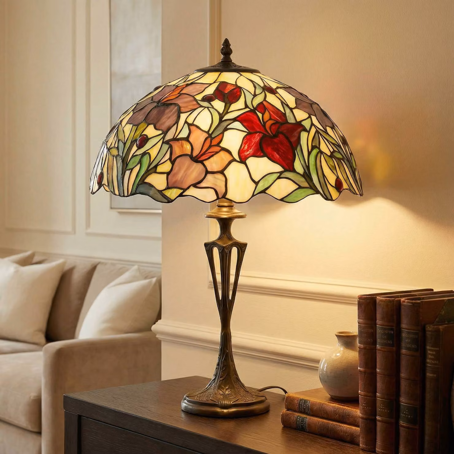 Artistar Lampada da tavolo Tiffany Athina, Multicolore, Soggiorno / Sala da pranzo, Plastica, Tiffany, Lampada da tavolo