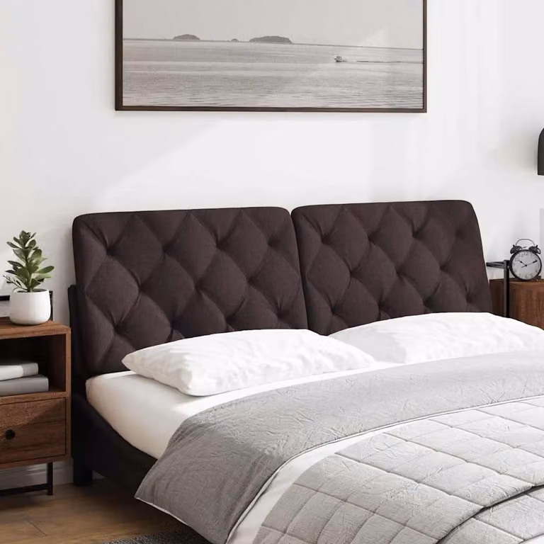 vidaXL Cuscino Testiera Marrone Scuro 160 cm in Tessuto