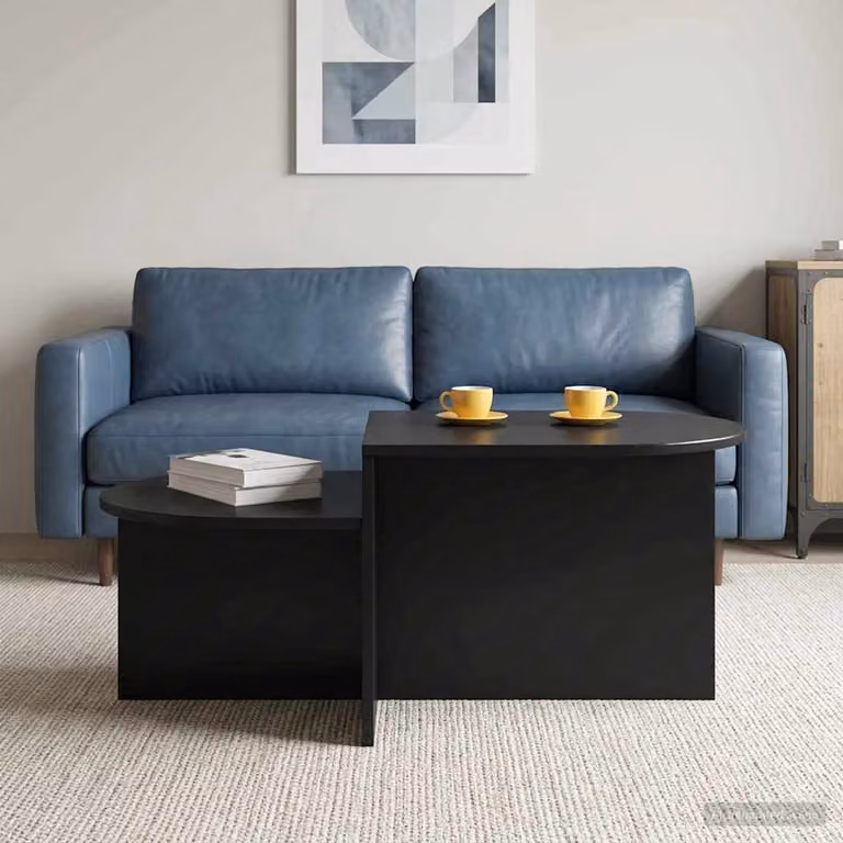 vidaXL Tavolino da salotto moderno rettangolare nero L: 100 cm, P: 50 cm, H: 40 cm
