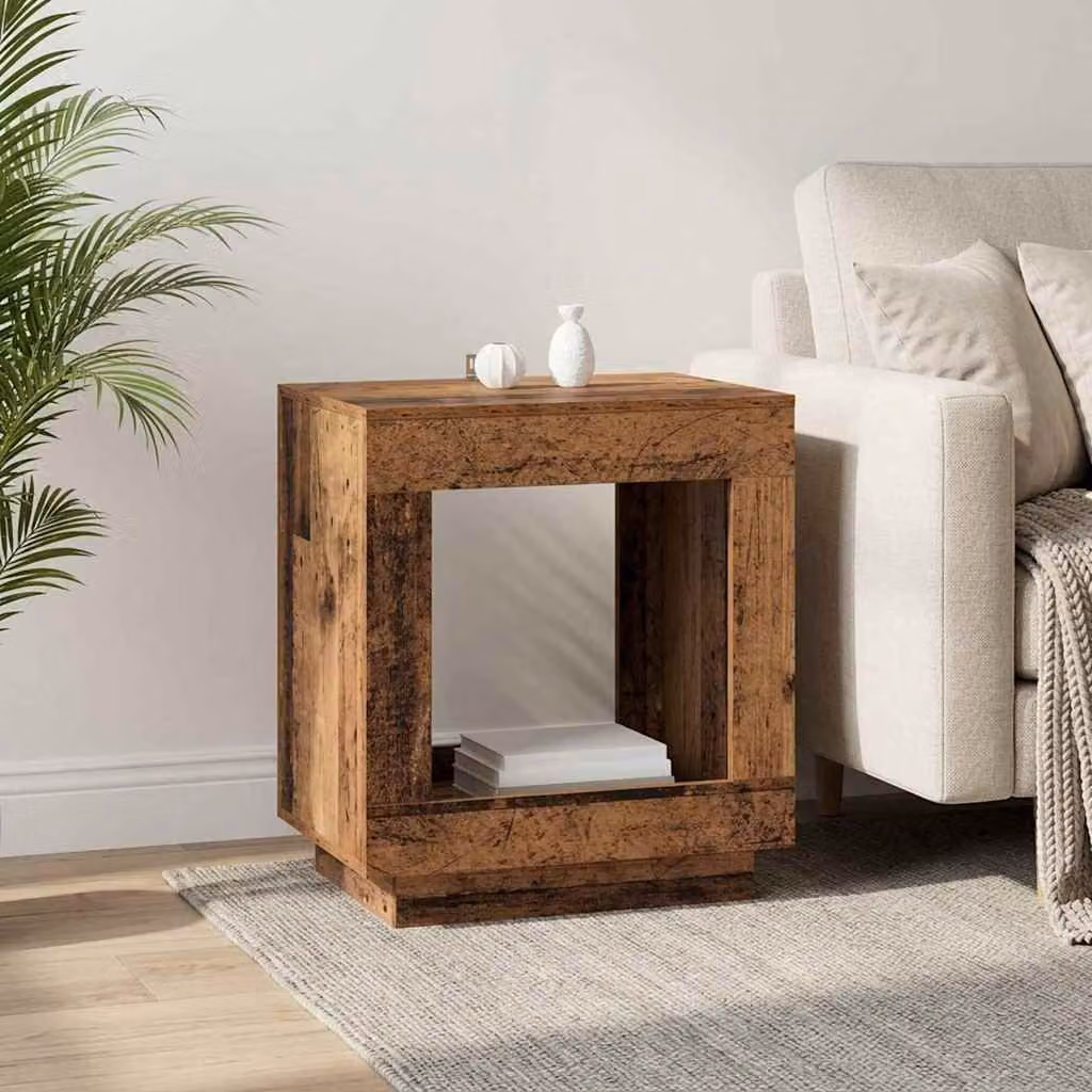 vidaXL Tavolo laterale moderno in legno marrone L: 60 cm, P: 40 cm, H: 65 cm