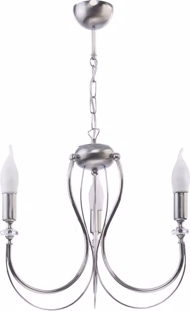 Lampadario a sospensione retro Jupiter in metallo e vetro argento cromato con 3 luci E14