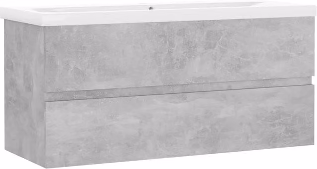 Mobile con Lavabo | Armadio Lavabo Integrato Grigio Cemento in Legno Multistrato