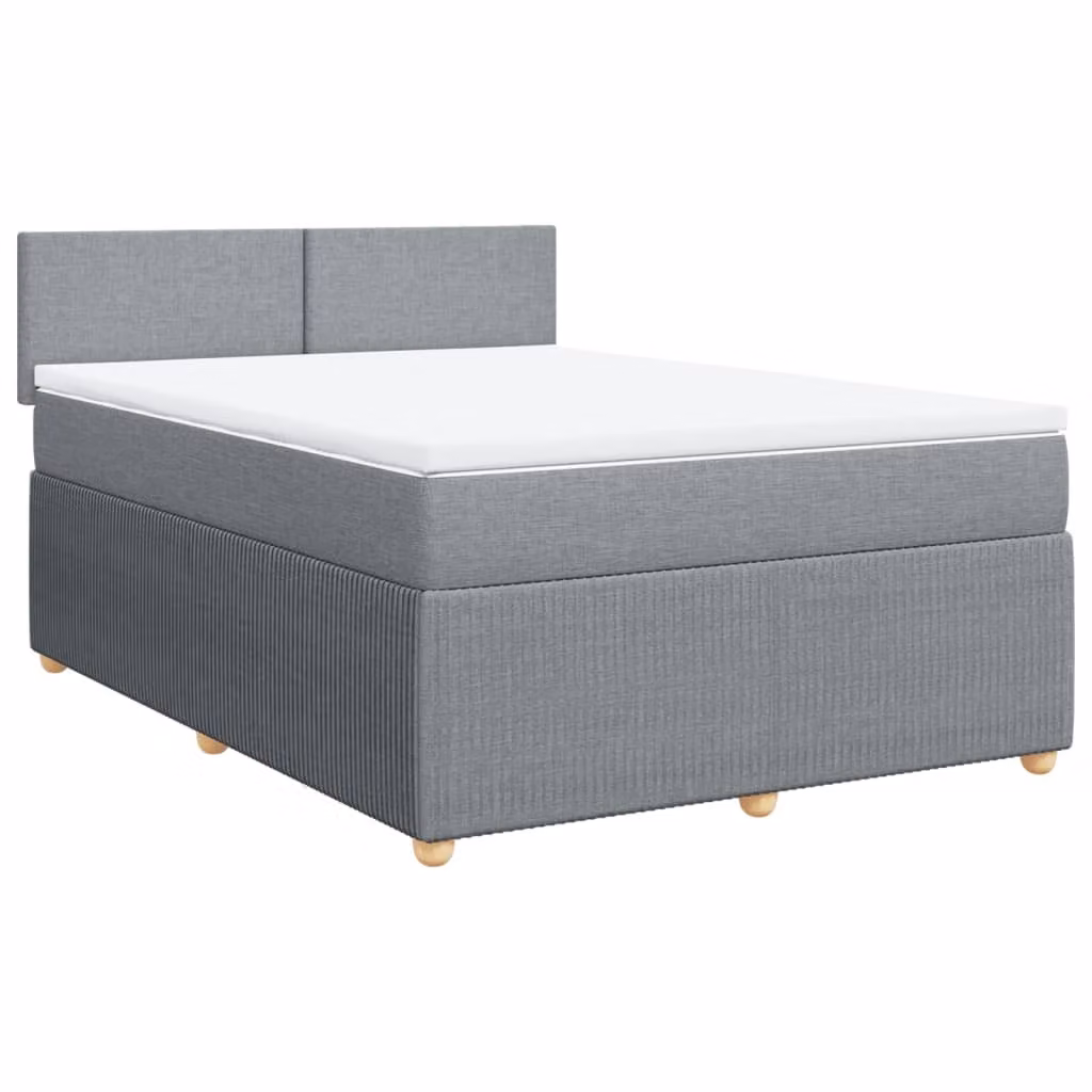 Giroletto a Molle con Materasso Grigio Chiaro 160x200cm Tessuto