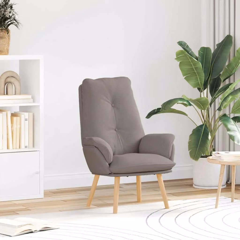 Poltrona relax moderna vidaXL Talpa in poliestere e legno, disponibile in beige o grigio