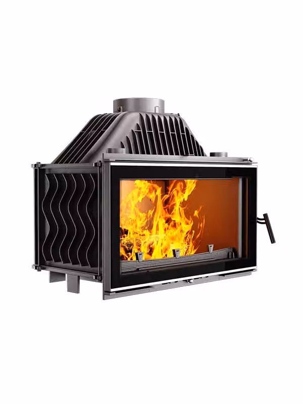 Inserto per stufa a legna Outinfire Energia W16 13,5 KW ECO colore nero e grigio L: 74,0 cm, P: 43,5 cm, H: 42,5 cm – 2