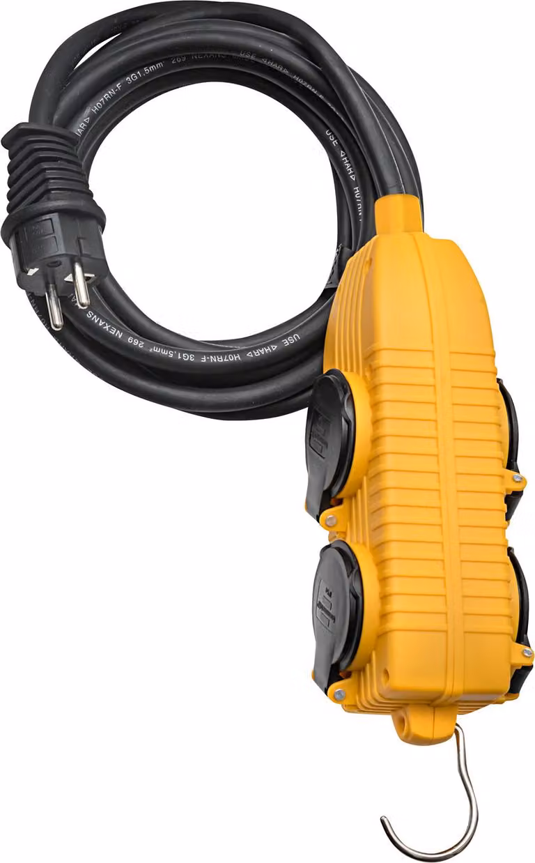 Prolunga con Powerblock IP44 con cavo nero da 5 m H07RN-F 3G1,5 - BRENNENSTUHL - 1151711
