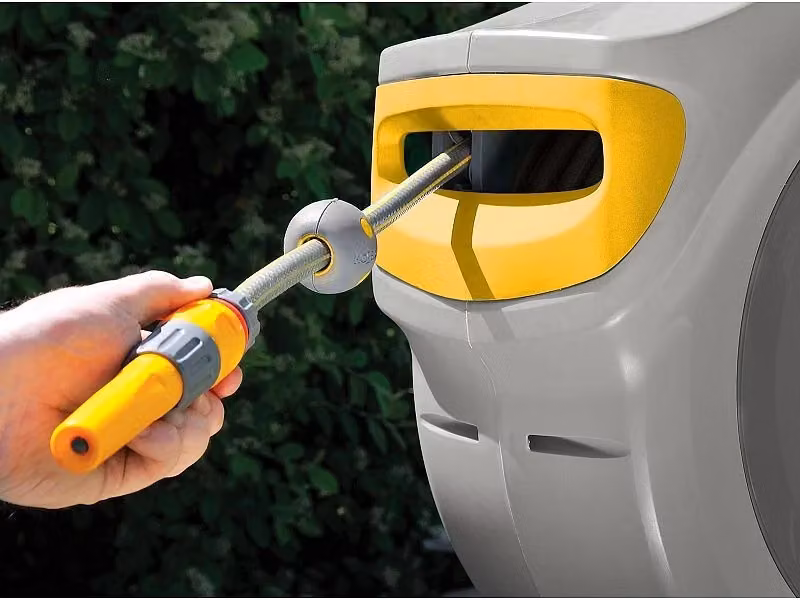 Avvolgitore Automatico da Parete Hozelock Auto Reel Grigio con Tubo da 25 m – 2