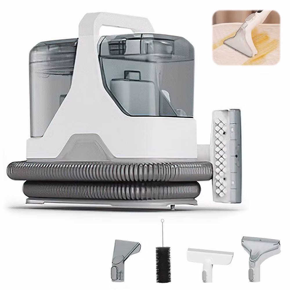 Aspiralavatrice per tappeti, 600W, design multifunzionale, colore grigio chiaro