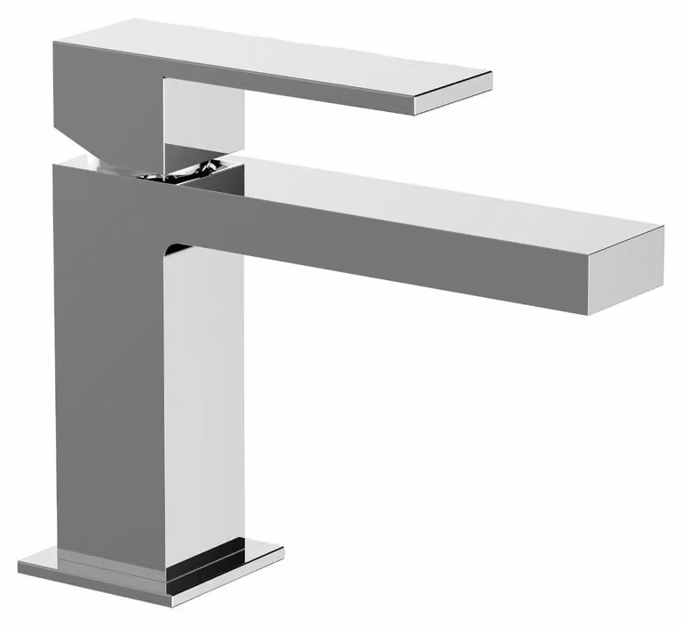 Schläfer 29505012 | Miscelatore Monocomando per Lavabo Bagno serie Style con Scarico automatico 1 1/4, Rubinetto Monoforo Quadrato Lavandino Bagno cartuccia diam25mm Cromo Argento, Italy