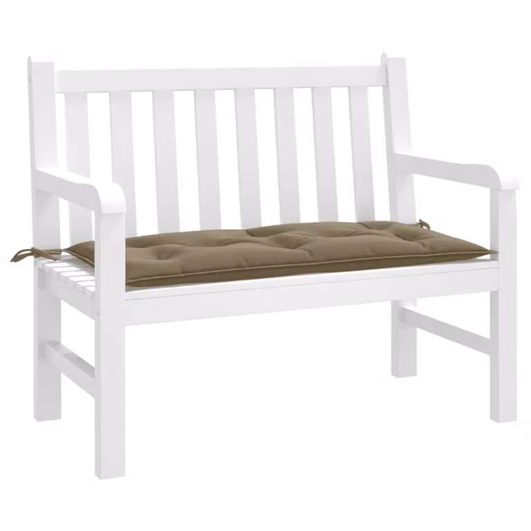 Cuscino per panca da giardino vidaXL, colore beige e grigio, L/P/H: 100 x 50 x 7 cm, in tessuto resistente ai raggi UV