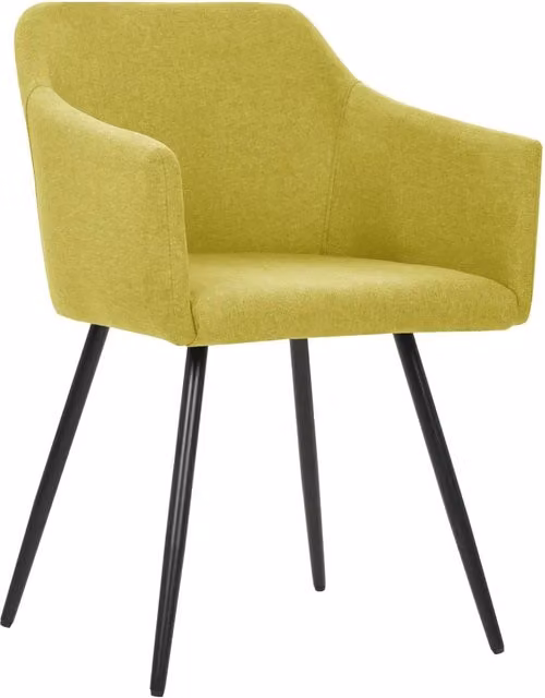 Set di 2 sedie da pranzo moderne vidaXL in tessuto verde con struttura in metallo e plastica