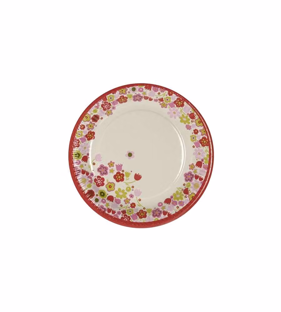 Piatti di Carta Mille Fiori - Confezione da 10 - Ø 23 cm