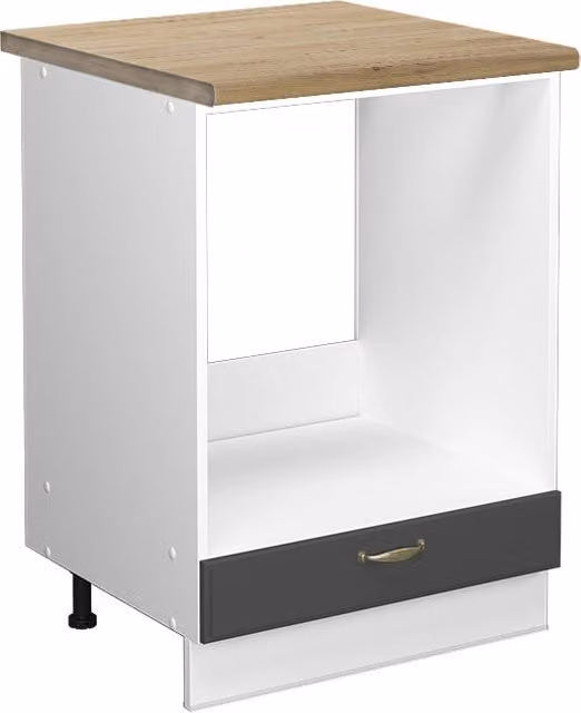 Mobile per forno da incasso Fame-Line Vicco, Antracite-Oro/Bianco/Rovere, L: 60 cm, H: 82 cm