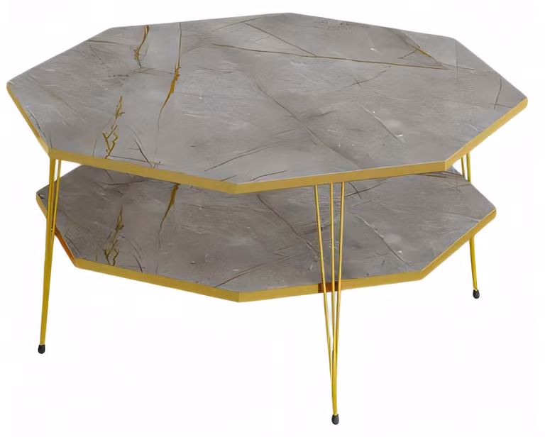 Moderner grauer Couchtisch aus Holz