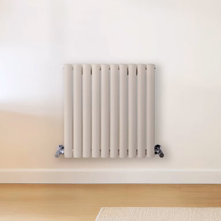 Radiatore di Design Orizzontale Bianco (Pearl Bianco) - 600mm x 590mm - Pannello Doppio  - Revive