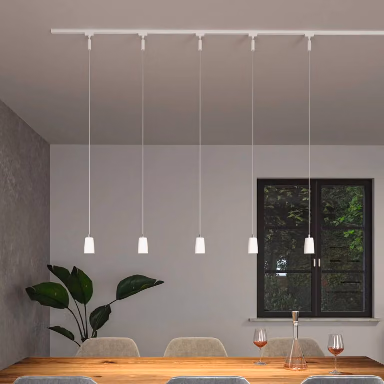 Paulmann Copertura per lampada a sospensione URail, bianco segnale, GU10 URail Cover, dimmerabile, Bianco / Opale, Soggiorno / Sala da pranzo, Plastica, Moderno