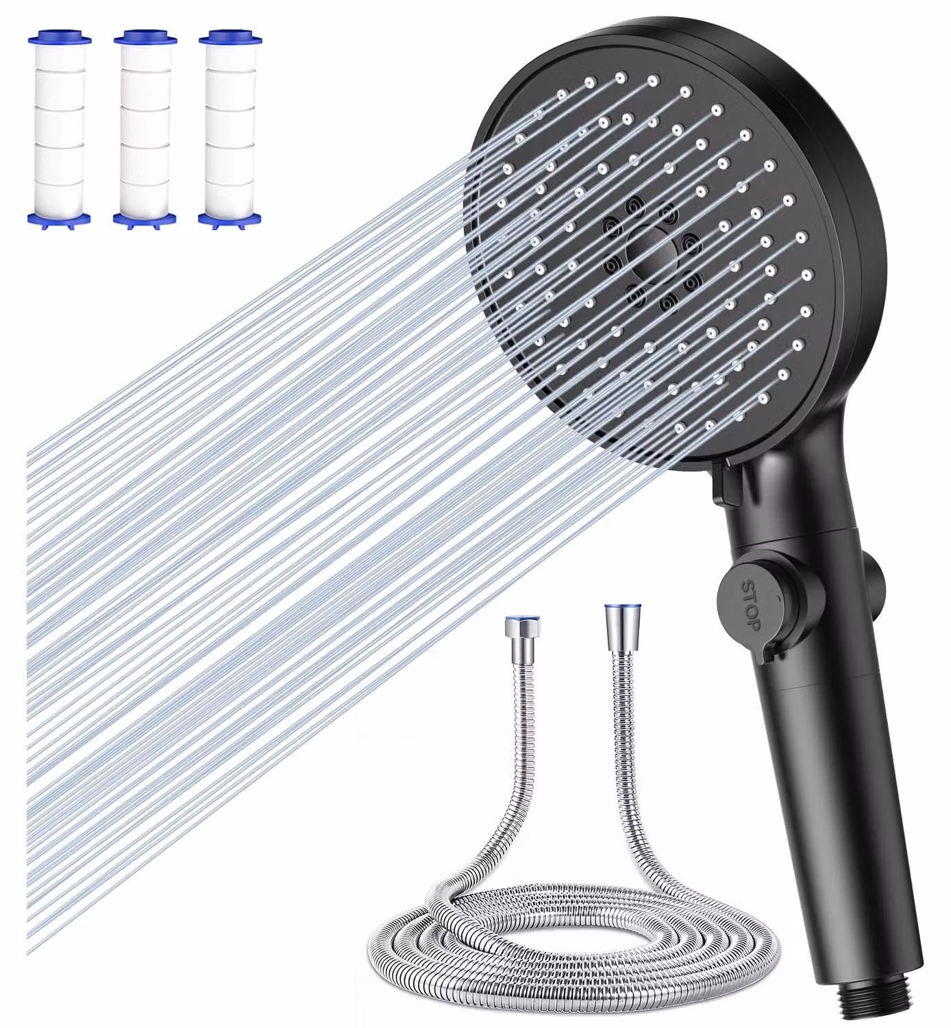 Doccia anticalcare con filtro e soffione manuale