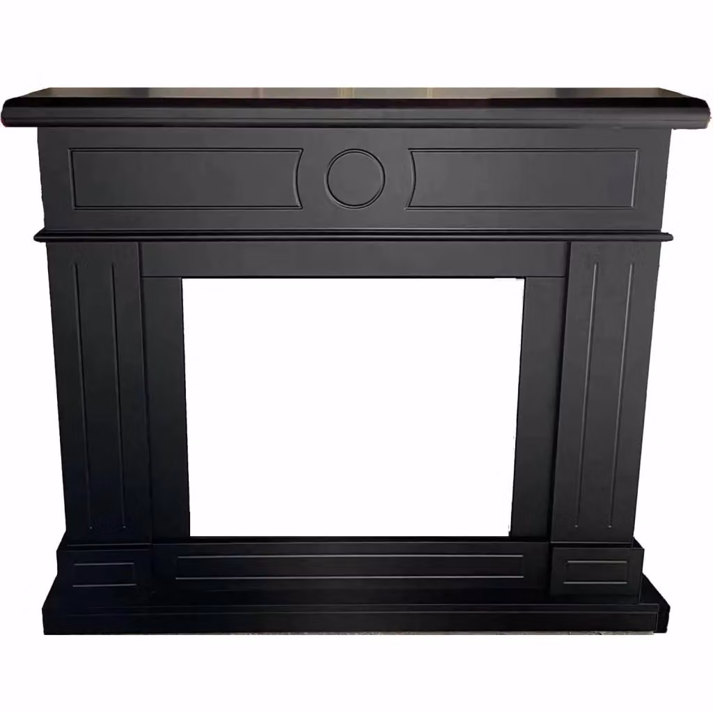 Cornice Camino MPC Lipari Nero in MDF per Inserto Elettrico o Bruciatore, L: 109,0 cm, H: 95,0 cm, P: 21,5 cm – 2