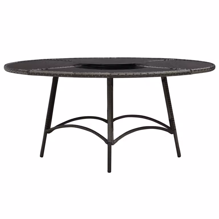 vidaXL set da pranzo da giardino 7 pezzi con cuscini in poly rattan grigio