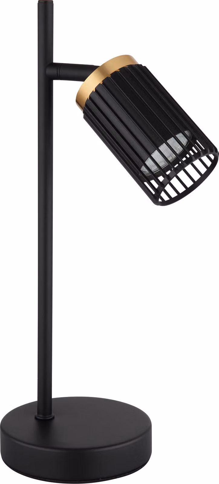 Lampada da tavolo, metallo nero oro, design a reticolo H 35 cm