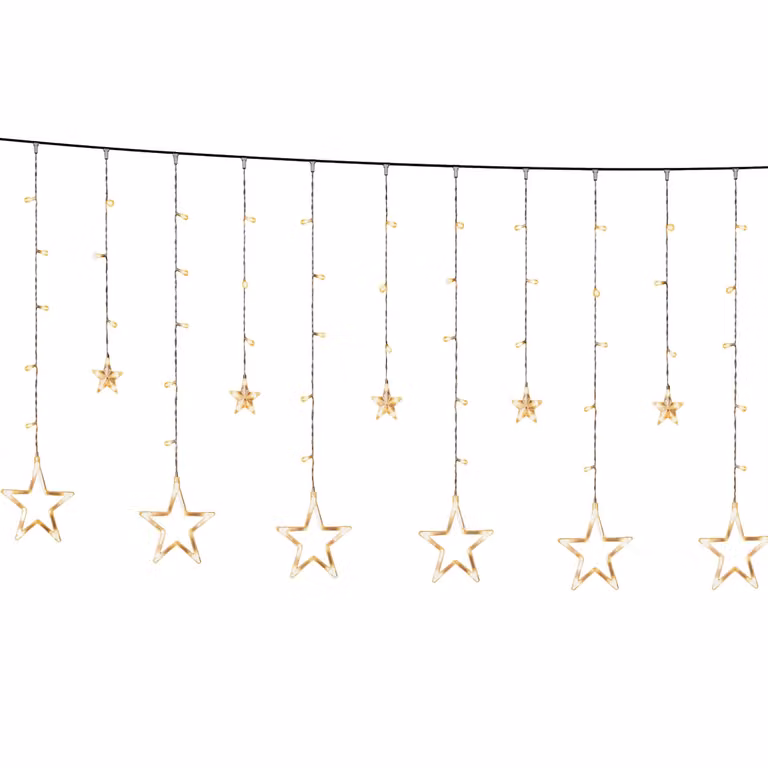 Dictrolux Tenda Luminosa Ice Light Starry Sky con 138 LED Bianco Caldo, Alimentazione USB e Telecomando, H 200 cm x L 100 cm
