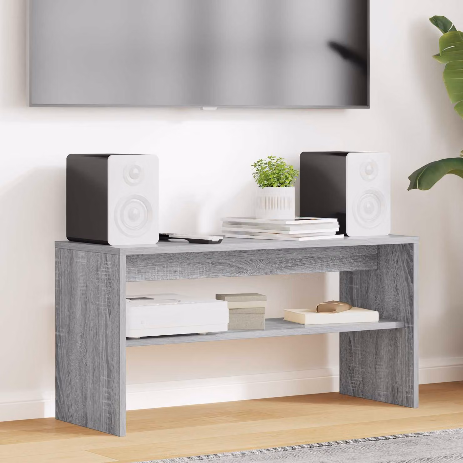 Mobile TV vidaXL moderno in legno ingegnerizzato grigio L 80 cm, P 30 cm, H 40 cm