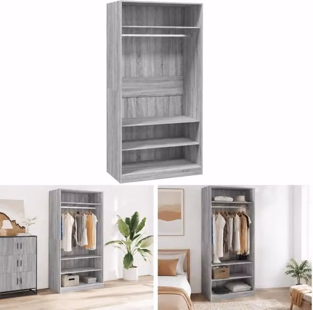 Wardrobe Grey Sonoma 100x50x200 Cm Wood-based Material