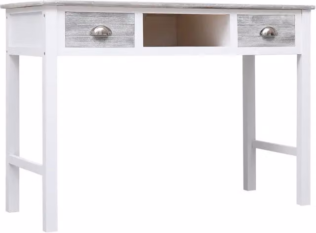 Scrivania in legno grigia vidaXL L: 110 cm, P: 45 cm, H: 76 cm